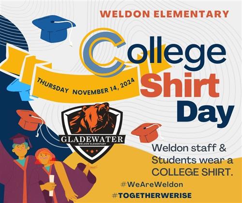 College Shirt Day Thursday, Nov. 14th